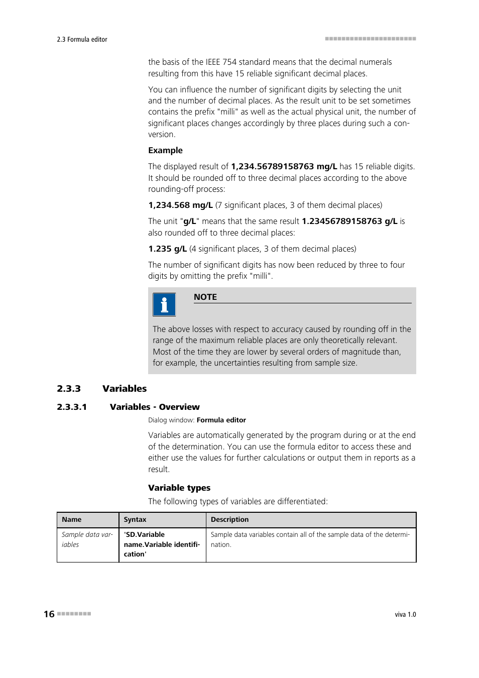 3 variables, 1 variables - overview, Variables | Metrohm viva 1.0 Manual User Manual | Page 28 / 898