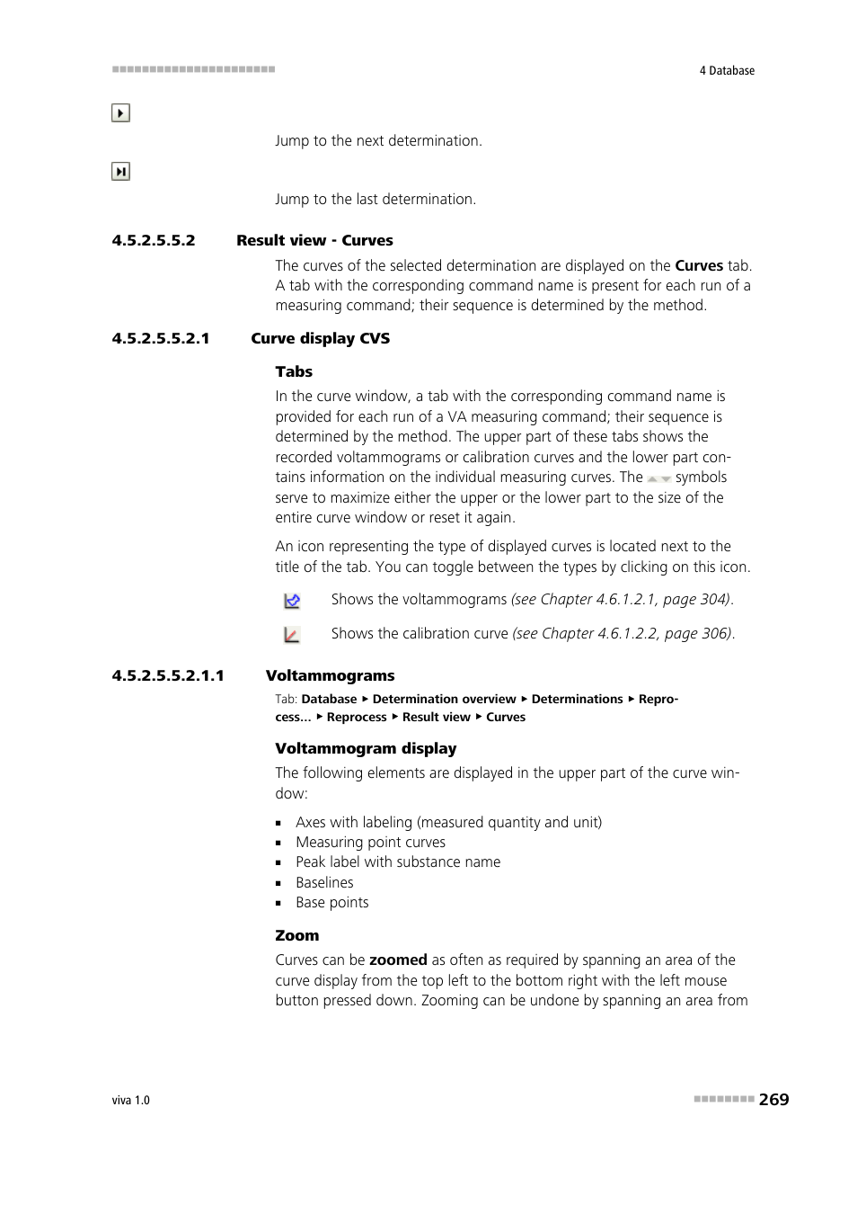 2 result view - curves, 1 curve display cvs, 1 voltammograms | Curves | Metrohm viva 1.0 Manual User Manual | Page 281 / 898