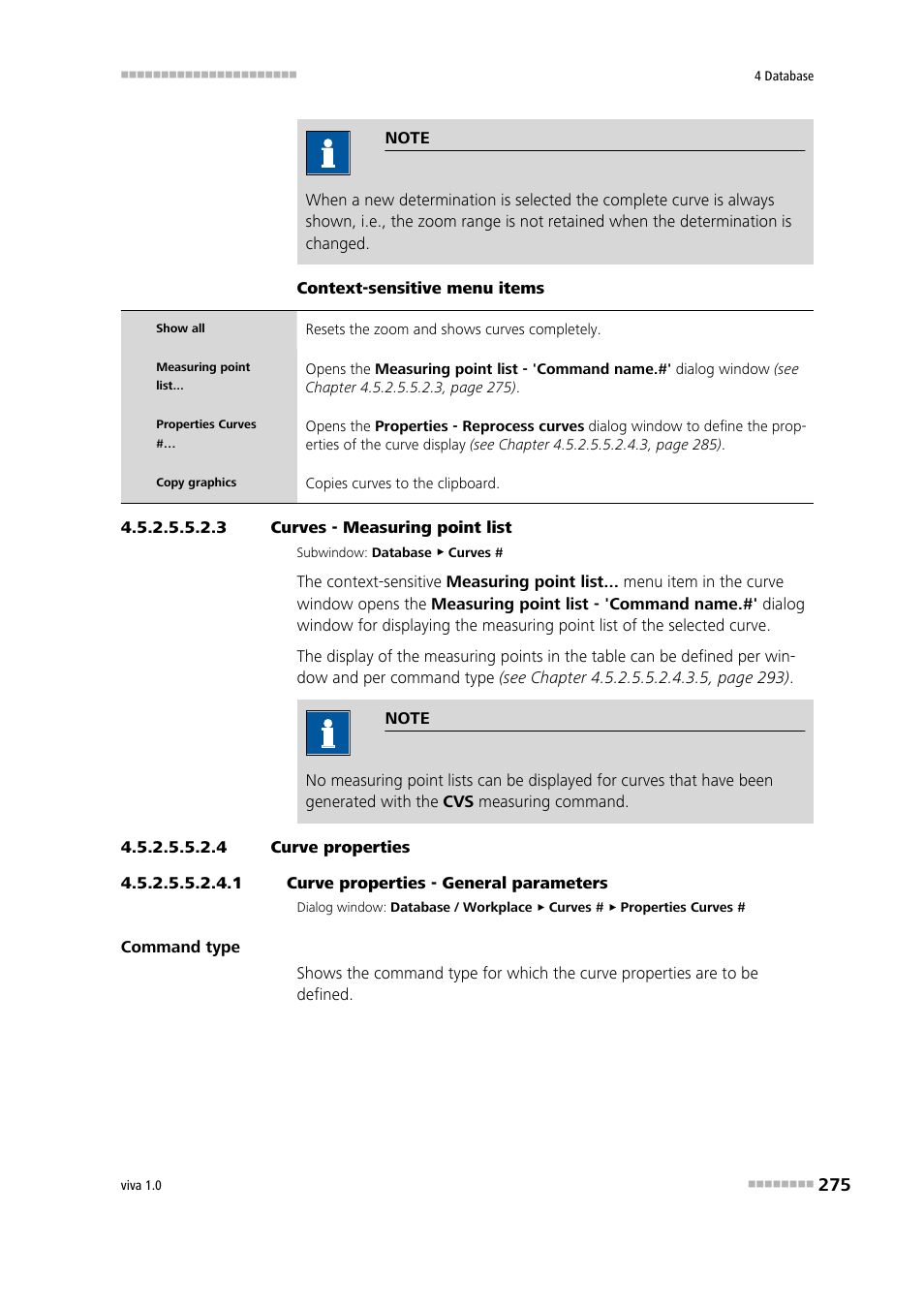 3 curves - measuring point list, 4 curve properties, 1 curve properties - general parameters | Metrohm viva 1.0 Manual User Manual | Page 287 / 898