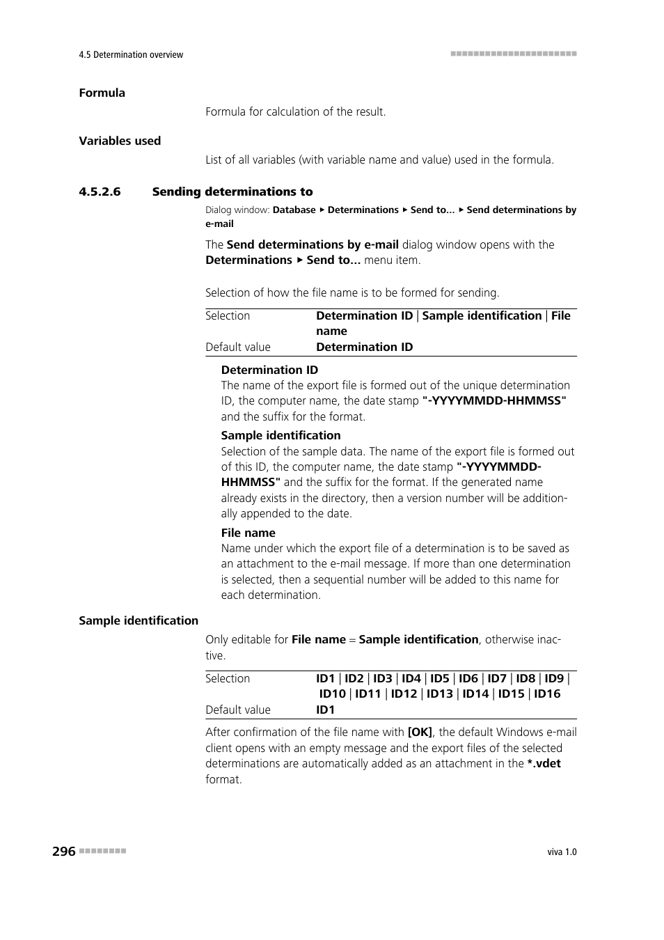 6 sending determinations to, Sending determinations to | Metrohm viva 1.0 Manual User Manual | Page 308 / 898