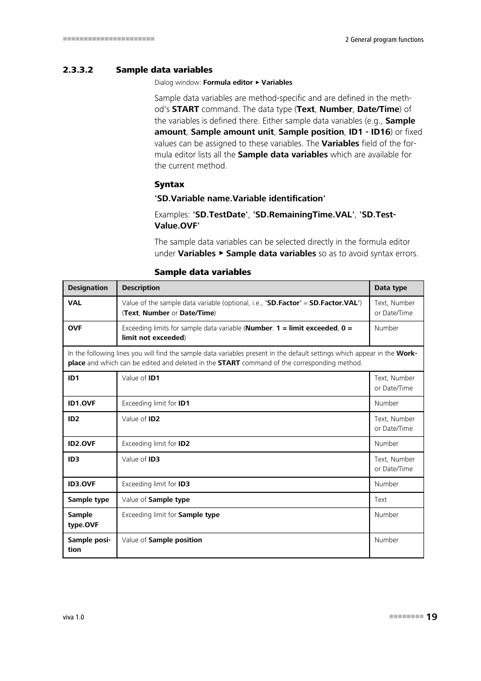 2 sample data variables | Metrohm viva 1.0 Manual User Manual | Page 31 / 898