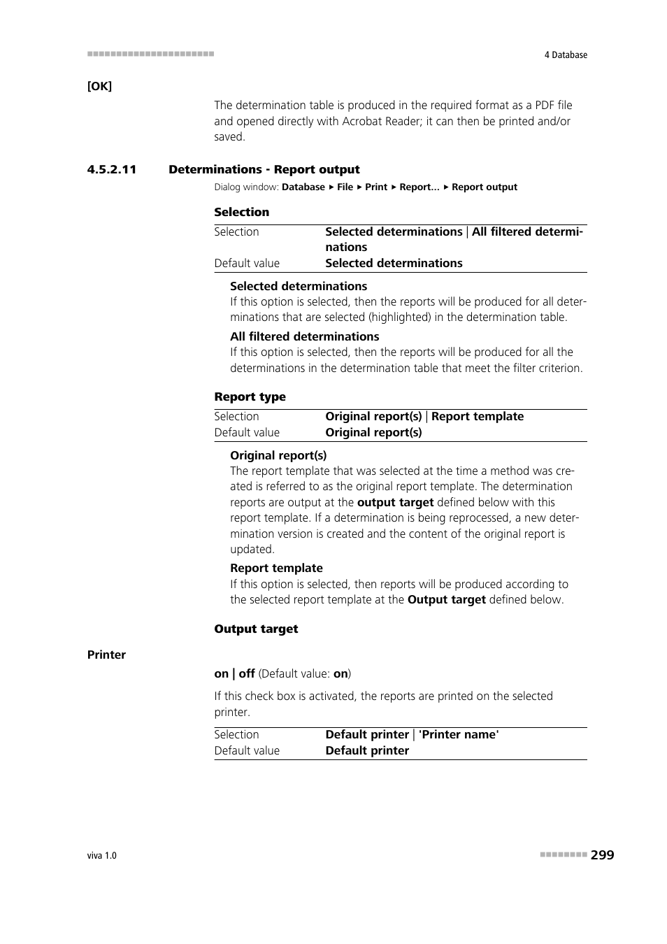 11 determinations - report output, Printing a determination report | Metrohm viva 1.0 Manual User Manual | Page 311 / 898