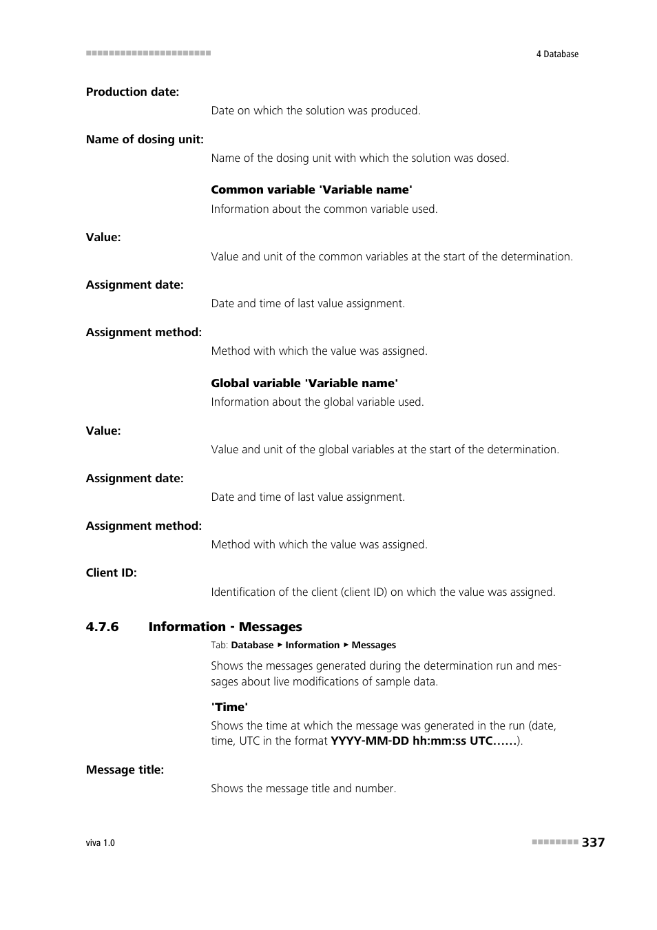 6 information - messages, Information - messages, Messages | Metrohm viva 1.0 Manual User Manual | Page 349 / 898