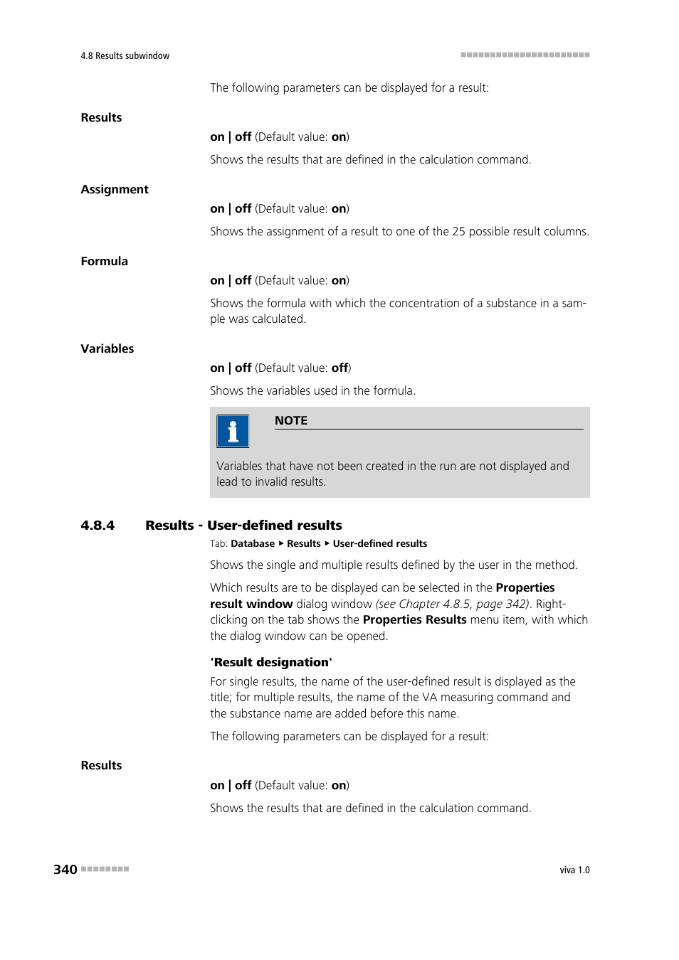 4 results - user-defined results, Results - user-defined results | Metrohm viva 1.0 Manual User Manual | Page 352 / 898