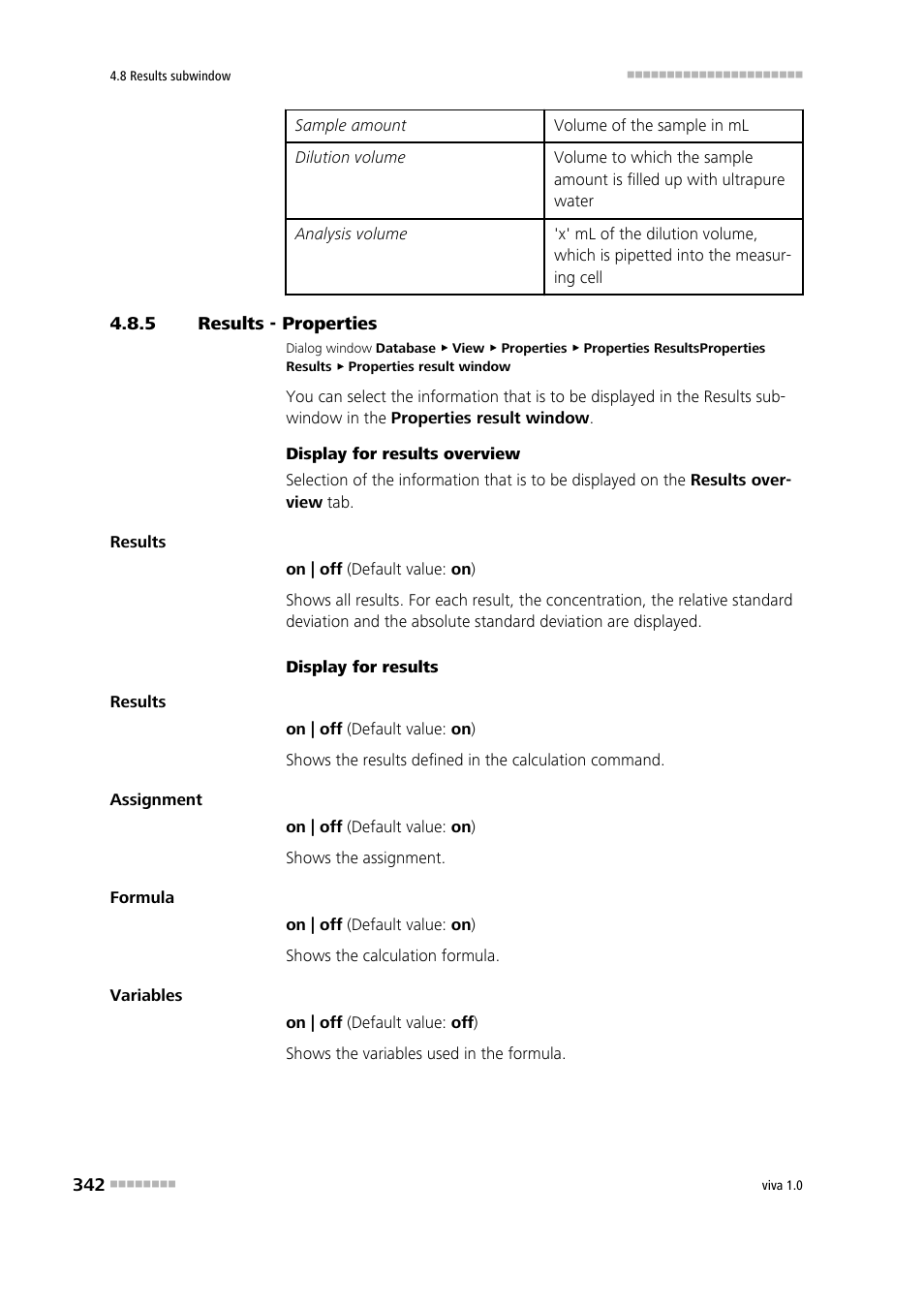 5 results - properties, Results - properties | Metrohm viva 1.0 Manual User Manual | Page 354 / 898