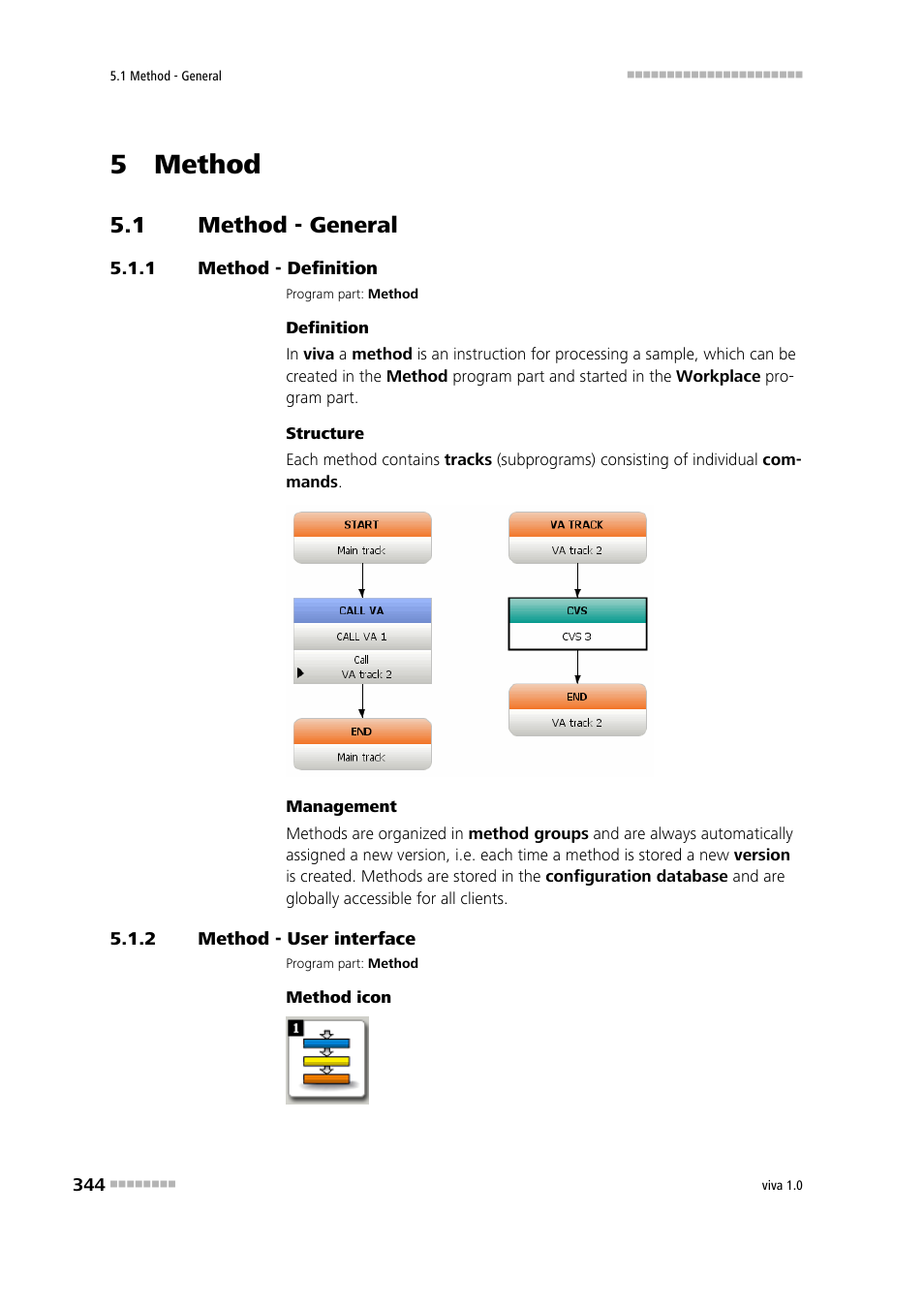 5 method, 1 method - general, 1 method - definition | 2 method - user interface, Method - general, Method - definition, Method - user interface | Metrohm viva 1.0 Manual User Manual | Page 356 / 898