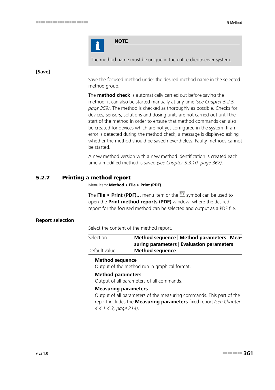 7 printing a method report, Printing a method report | Metrohm viva 1.0 Manual User Manual | Page 373 / 898