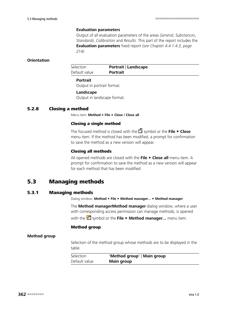 8 closing a method, 3 managing methods, 1 managing methods | Closing a method, Managing methods | Metrohm viva 1.0 Manual User Manual | Page 374 / 898