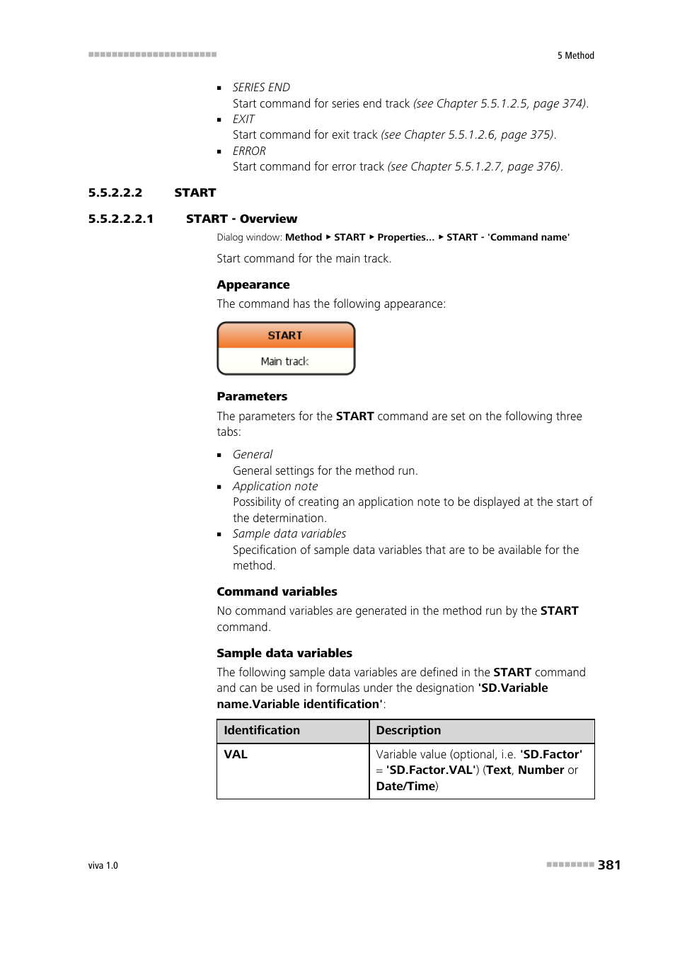 2 start, 1 start - overview, Start | Metrohm viva 1.0 Manual User Manual | Page 393 / 898