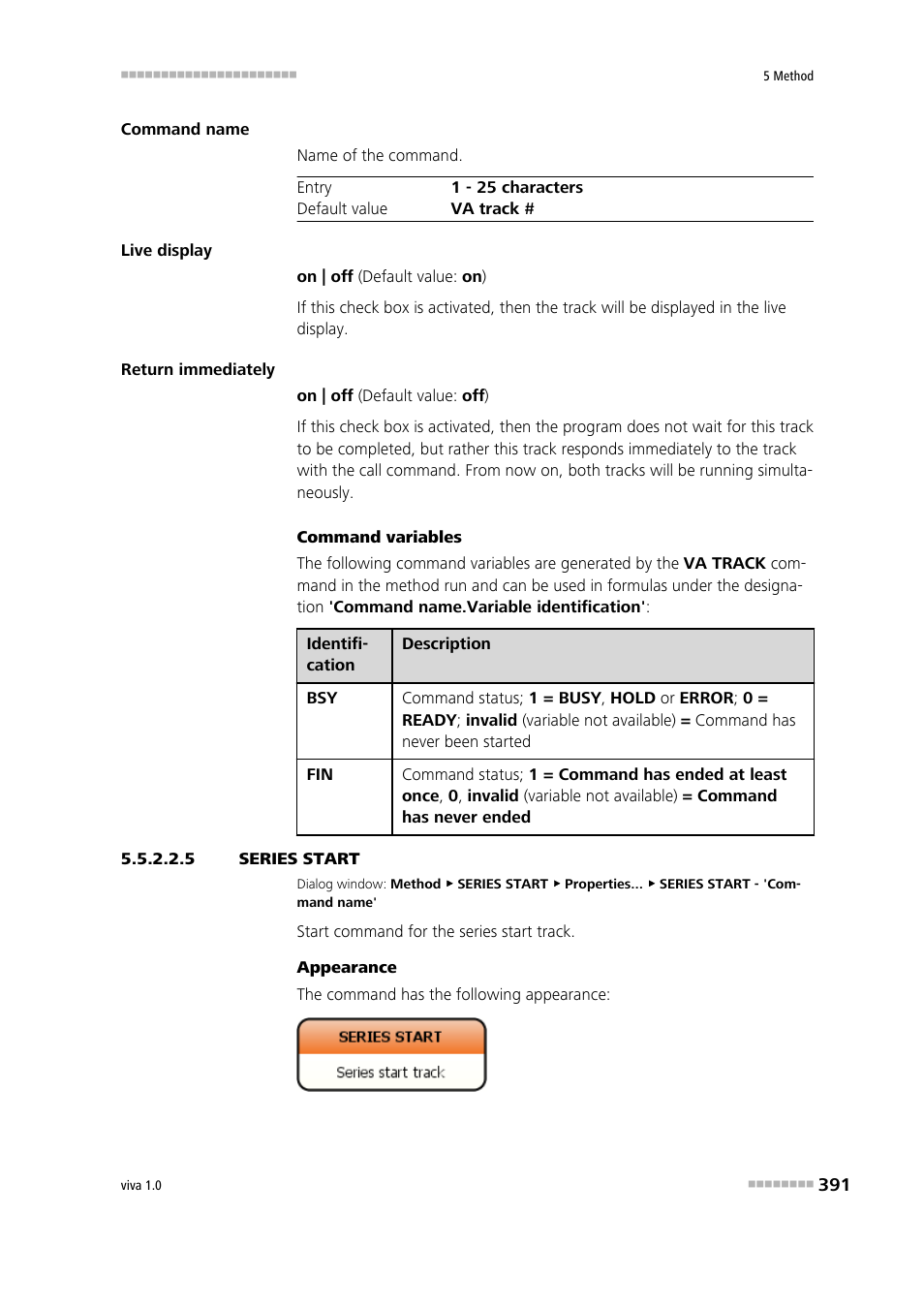 5 series start, Series start | Metrohm viva 1.0 Manual User Manual | Page 403 / 898