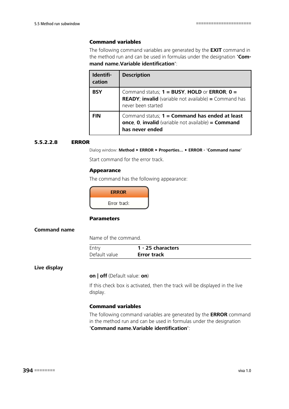 8 error, Error | Metrohm viva 1.0 Manual User Manual | Page 406 / 898