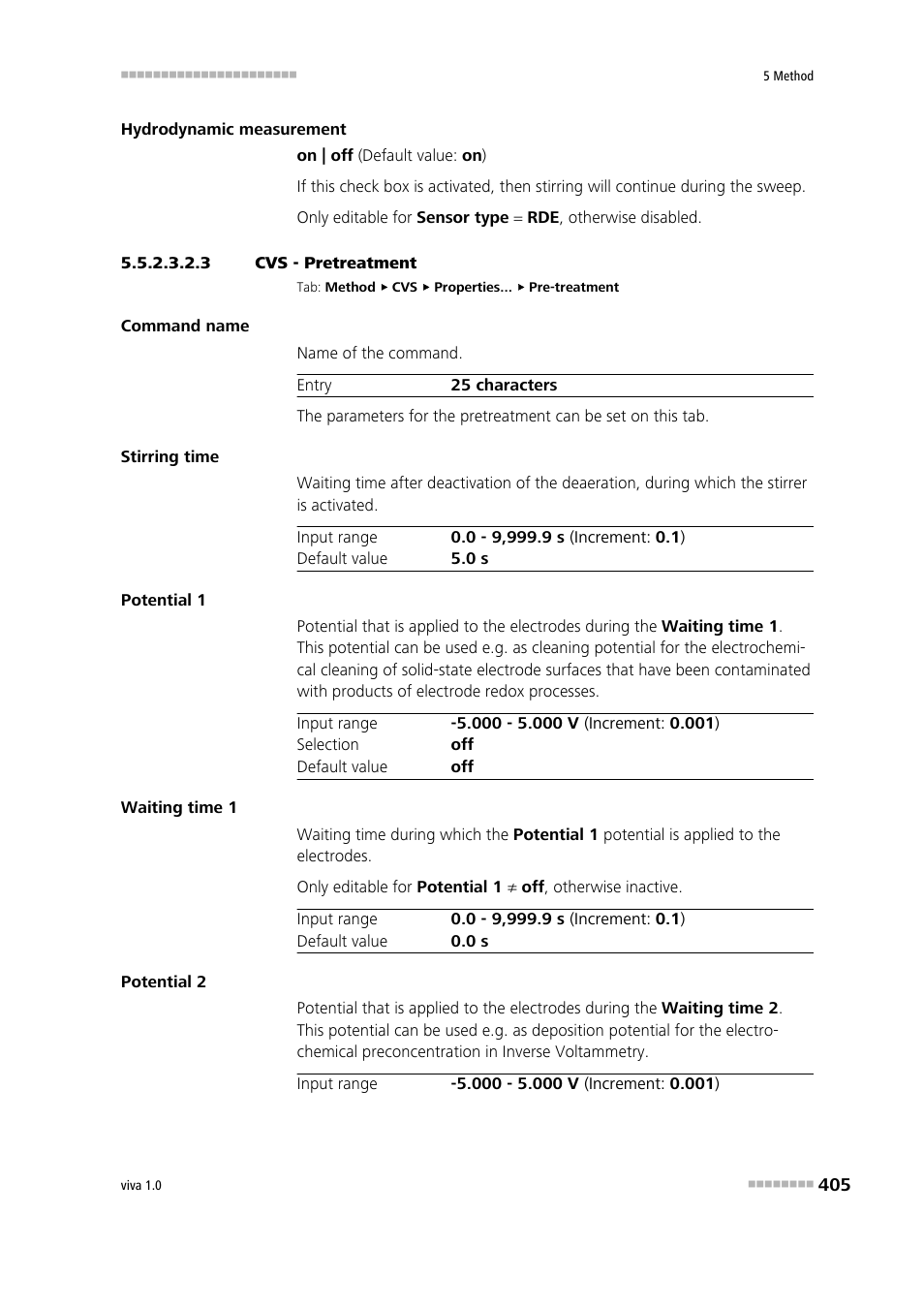 3 cvs - pretreatment | Metrohm viva 1.0 Manual User Manual | Page 417 / 898
