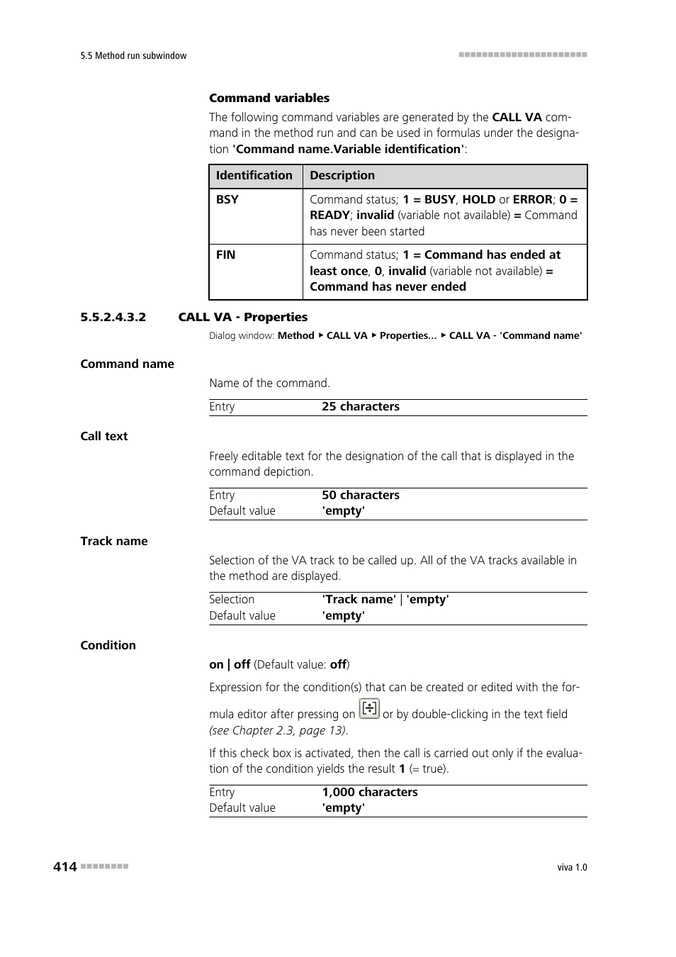 2 call va - properties | Metrohm viva 1.0 Manual User Manual | Page 426 / 898