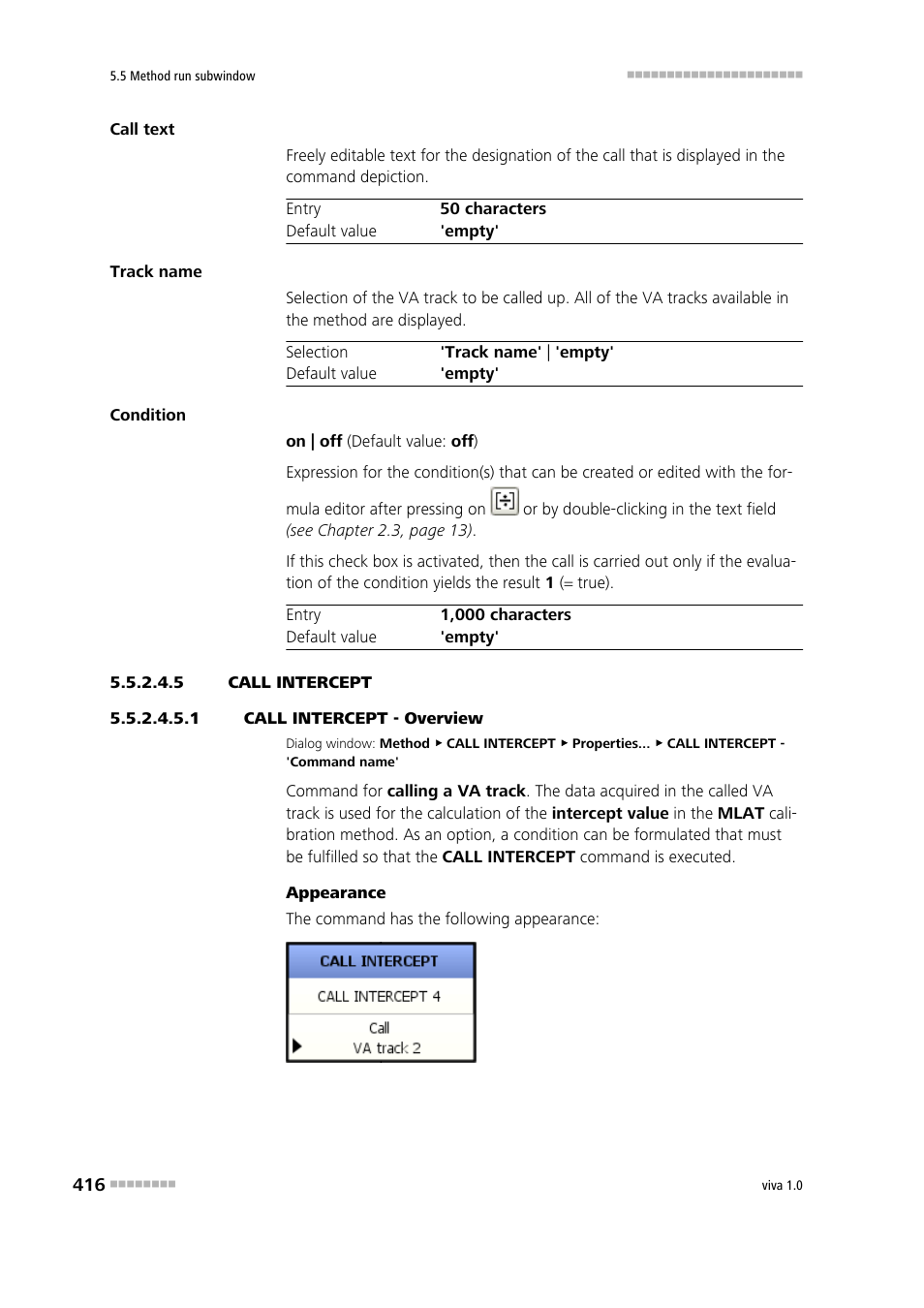 5 call intercept, 1 call intercept - overview, Call intercept | Metrohm viva 1.0 Manual User Manual | Page 428 / 898