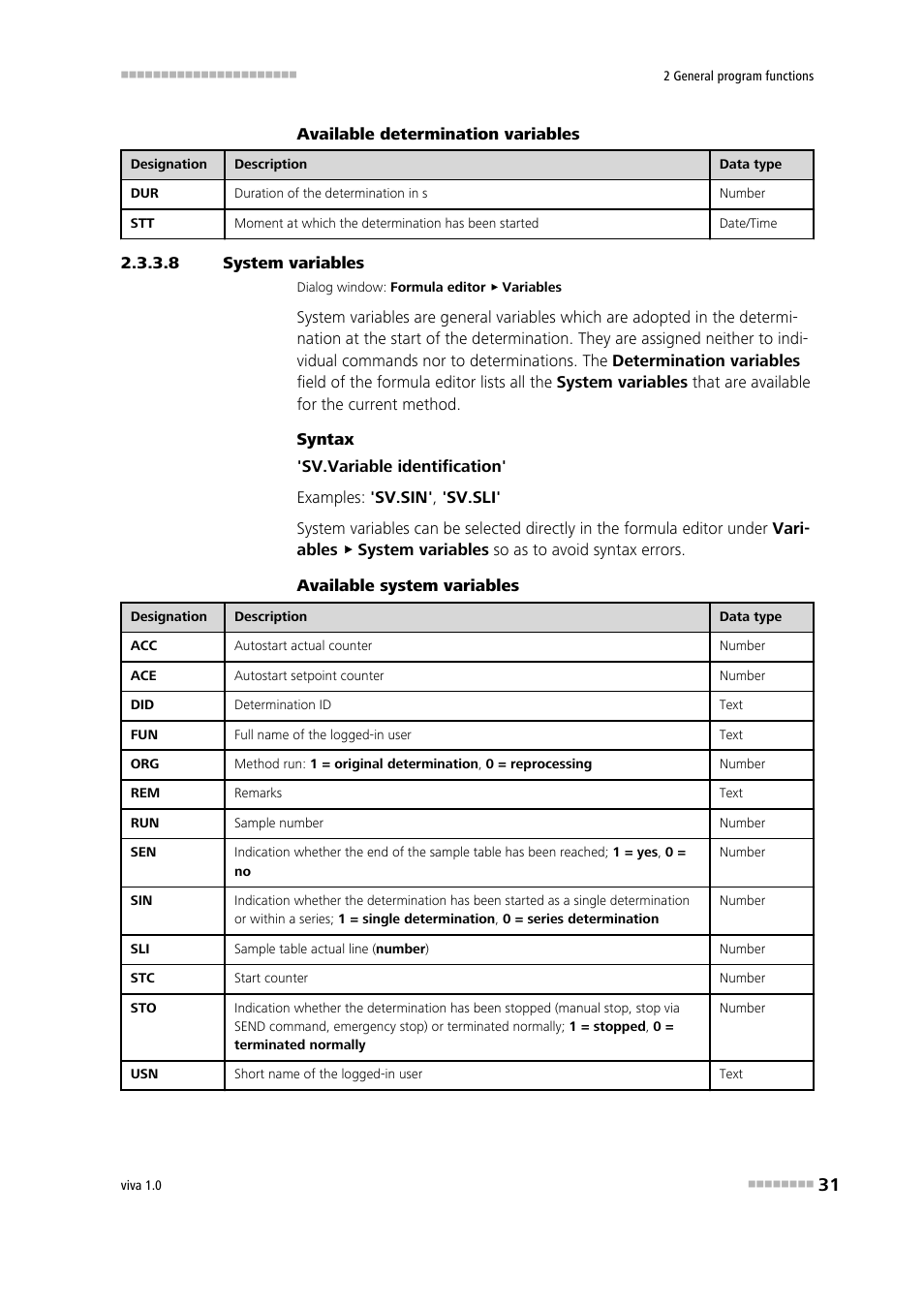 8 system variables, System variables | Metrohm viva 1.0 Manual User Manual | Page 43 / 898