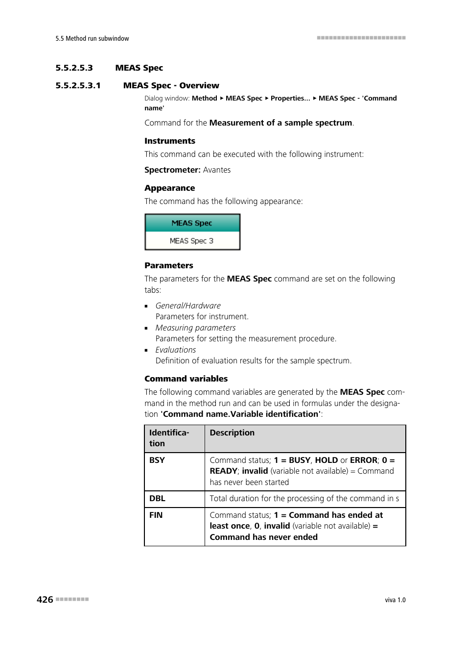 3 meas spec, 1 meas spec - overview, Meas spec | Metrohm viva 1.0 Manual User Manual | Page 438 / 898