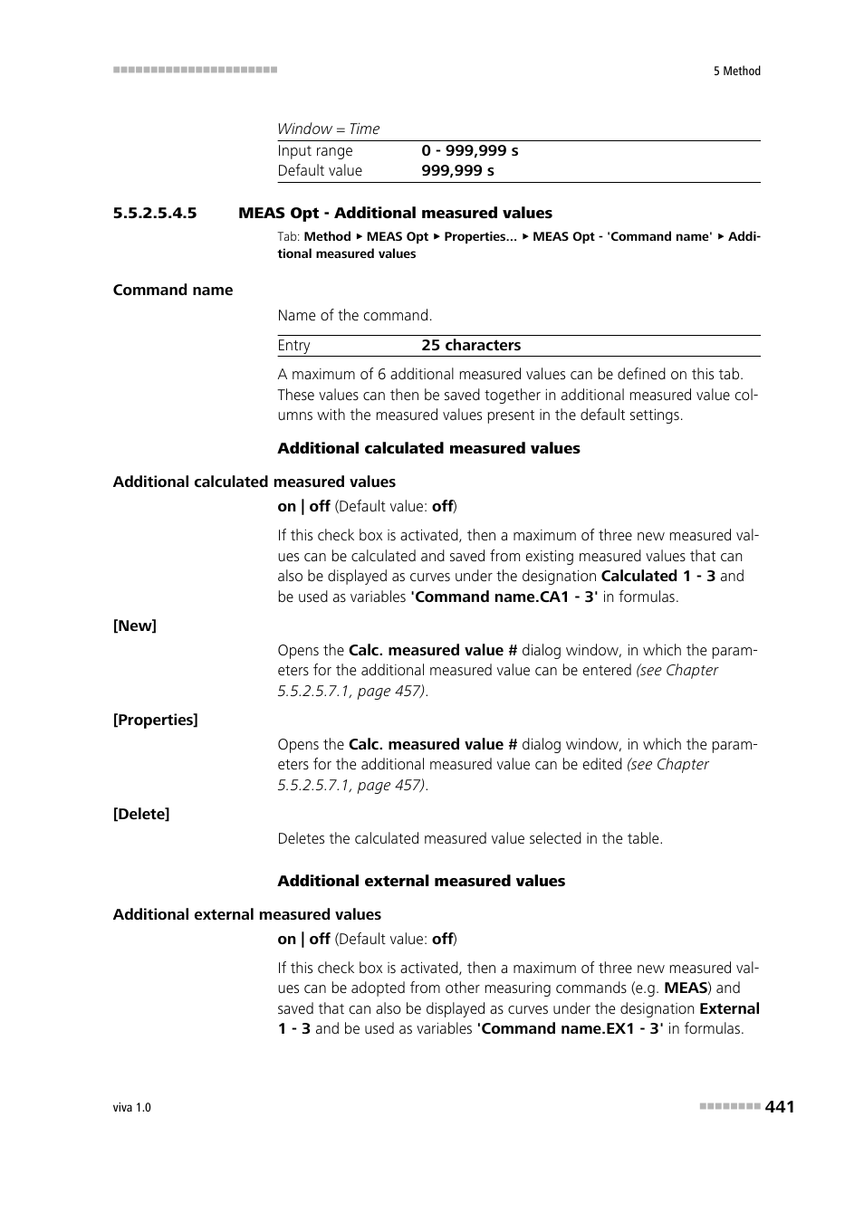 5 meas opt - additional measured values, Additional measured values | Metrohm viva 1.0 Manual User Manual | Page 453 / 898