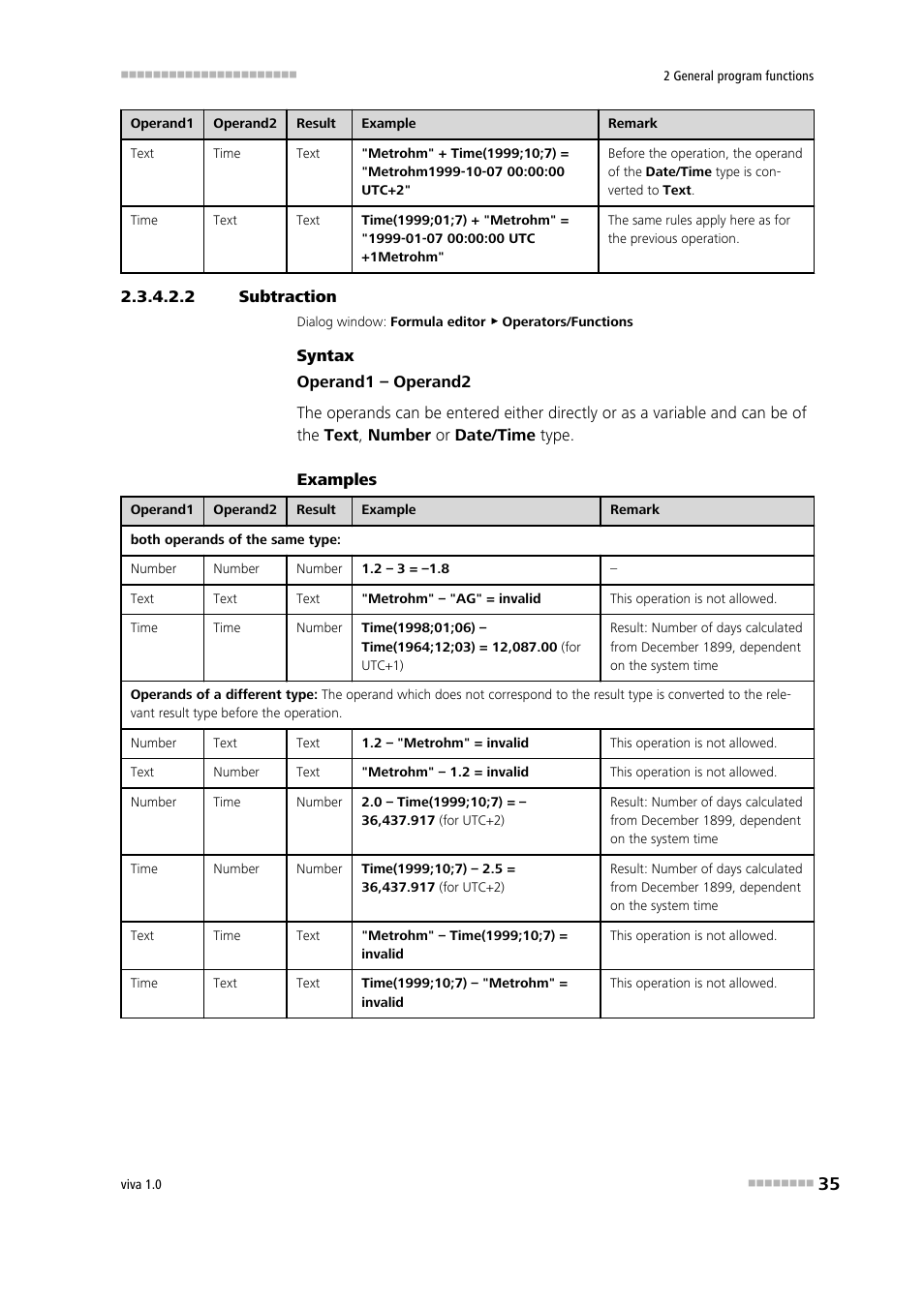 2 subtraction, Subtraction | Metrohm viva 1.0 Manual User Manual | Page 47 / 898