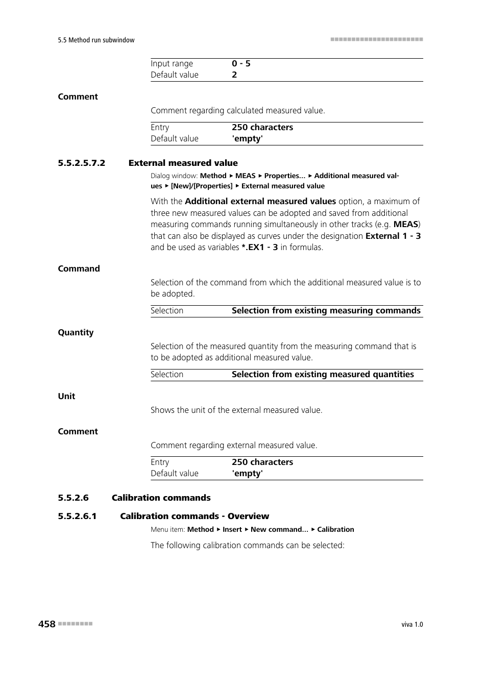 2 external measured value, 6 calibration commands, 1 calibration commands - overview | Metrohm viva 1.0 Manual User Manual | Page 470 / 898