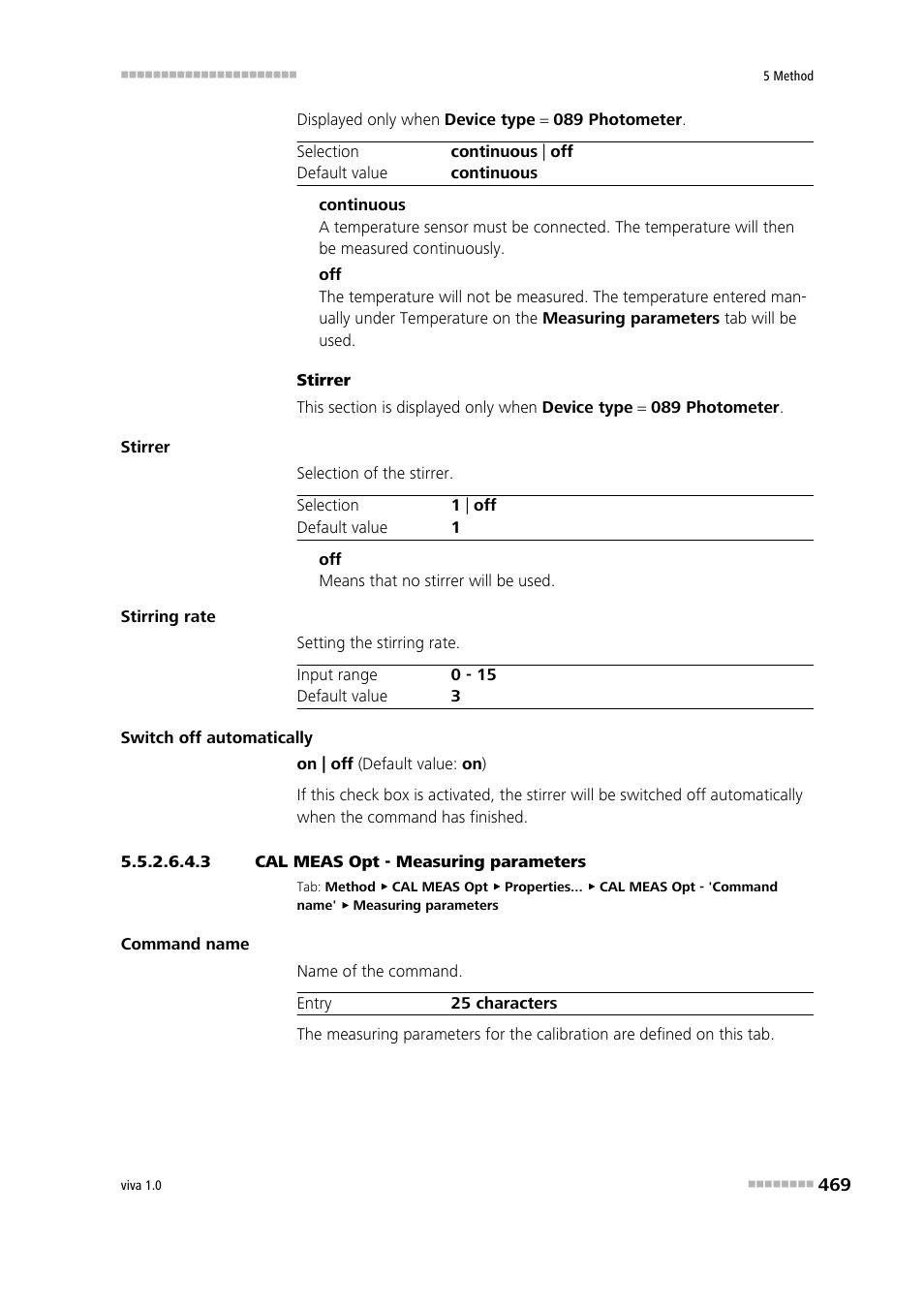 3 cal meas opt - measuring parameters | Metrohm viva 1.0 Manual User Manual | Page 481 / 898