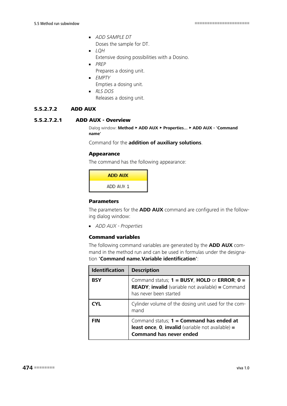 2 add aux, 1 add aux - overview, Add aux | Metrohm viva 1.0 Manual User Manual | Page 486 / 898