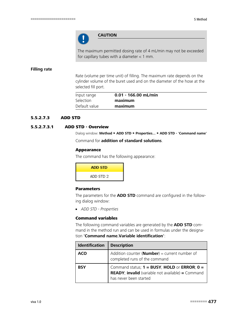 3 add std, 1 add std - overview, Add std | Metrohm viva 1.0 Manual User Manual | Page 489 / 898