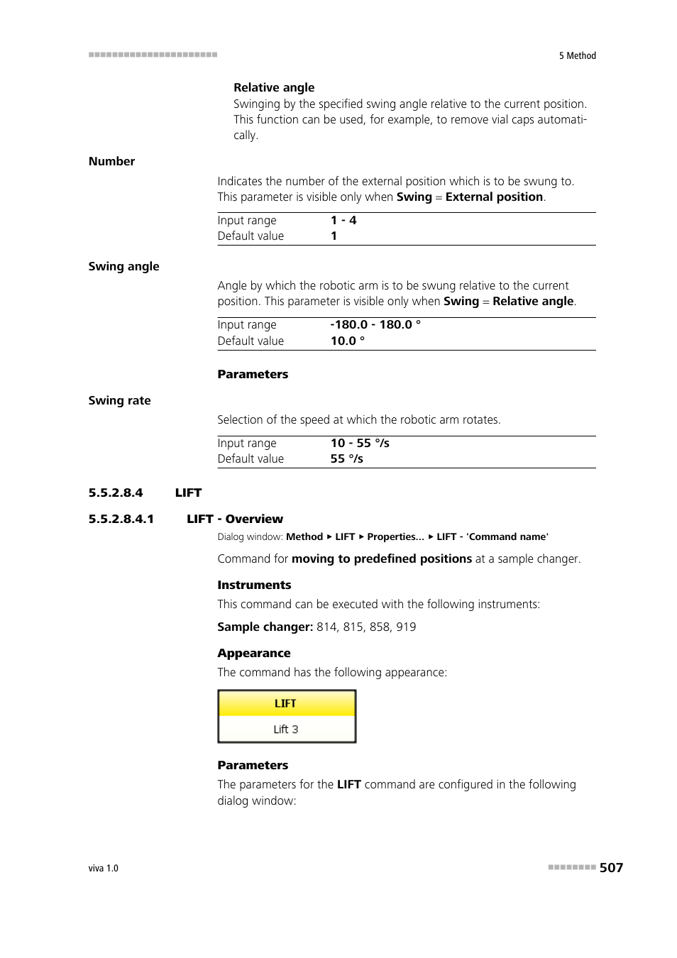4 lift, 1 lift - overview, Lift | Metrohm viva 1.0 Manual User Manual | Page 519 / 898