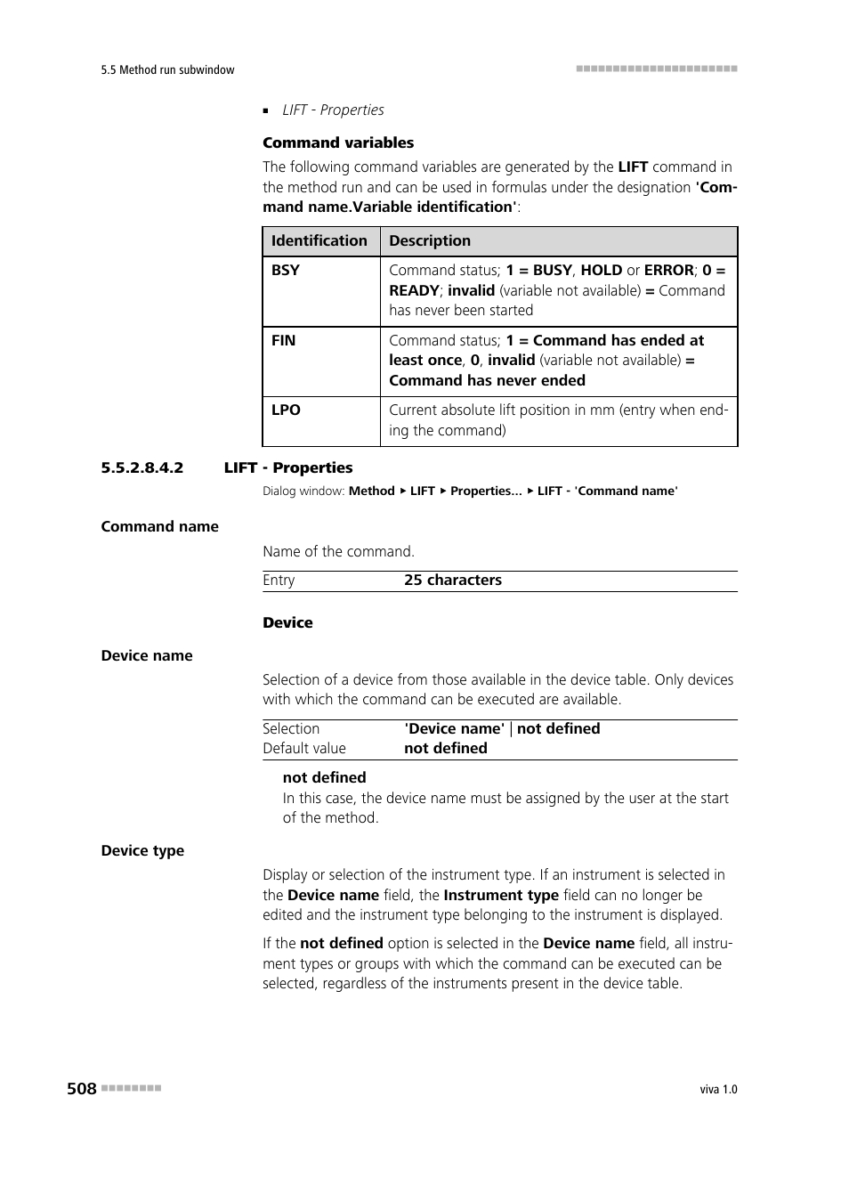 2 lift - properties | Metrohm viva 1.0 Manual User Manual | Page 520 / 898