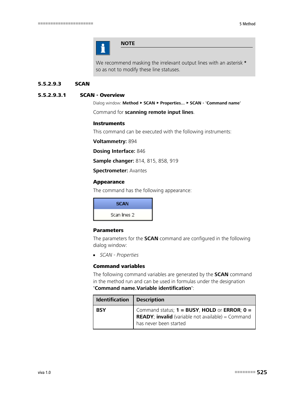 3 scan, 1 scan - overview, Scan | Metrohm viva 1.0 Manual User Manual | Page 537 / 898