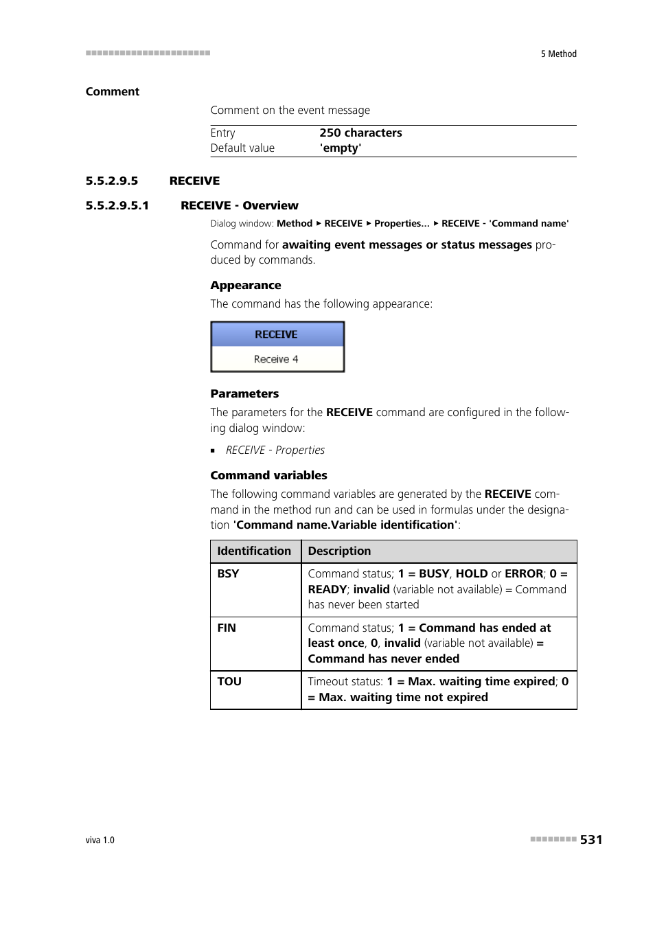 5 receive, 1 receive - overview, Receive | Metrohm viva 1.0 Manual User Manual | Page 543 / 898