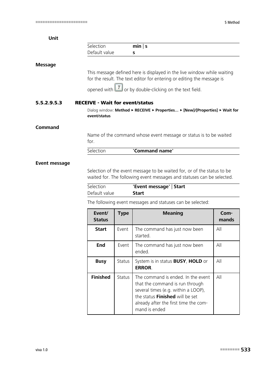 3 receive - wait for event/status | Metrohm viva 1.0 Manual User Manual | Page 545 / 898