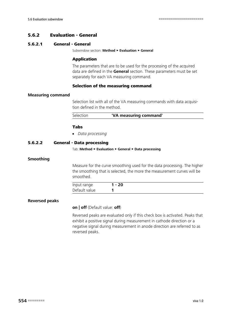 2 evaluation - general, 1 general - general, 2 general - data processing | Evaluation - general | Metrohm viva 1.0 Manual User Manual | Page 566 / 898