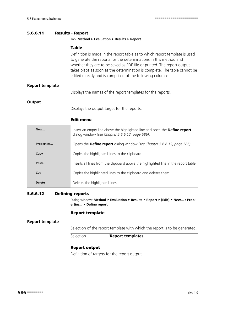 11 results - report, 12 defining reports, Report | Metrohm viva 1.0 Manual User Manual | Page 598 / 898