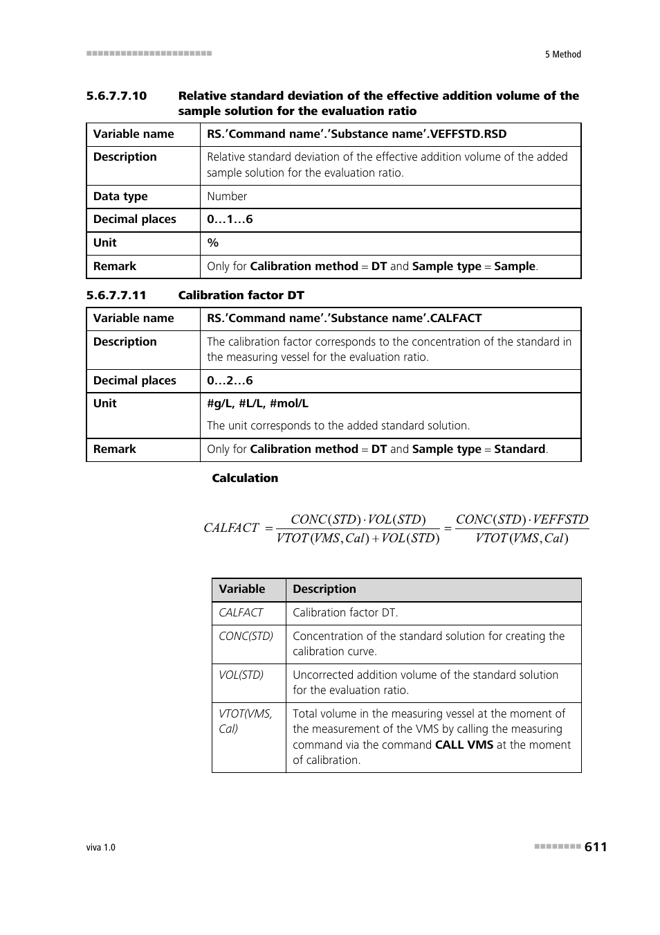 11 calibration factor dt | Metrohm viva 1.0 Manual User Manual | Page 623 / 898