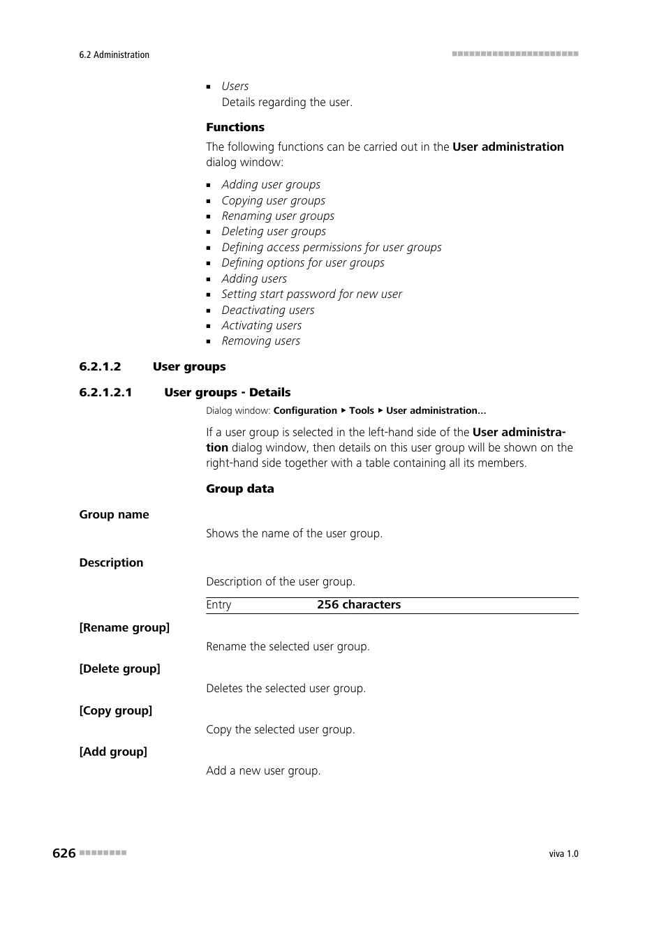 2 user groups, 1 user groups - details | Metrohm viva 1.0 Manual User Manual | Page 638 / 898