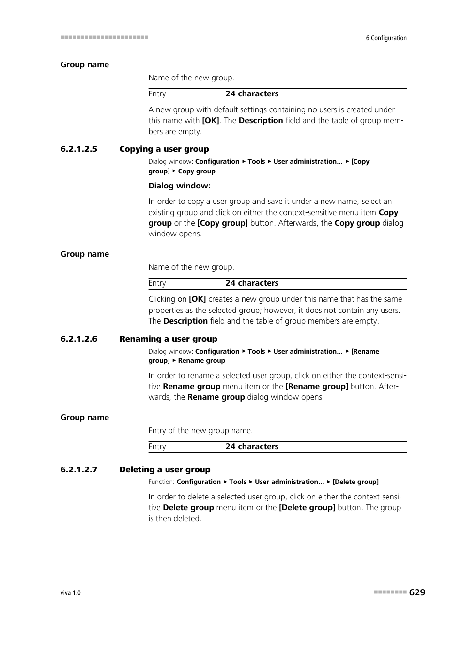 5 copying a user group, 6 renaming a user group, 7 deleting a user group | Copying user groups, Renaming user groups, Deleting user groups | Metrohm viva 1.0 Manual User Manual | Page 641 / 898