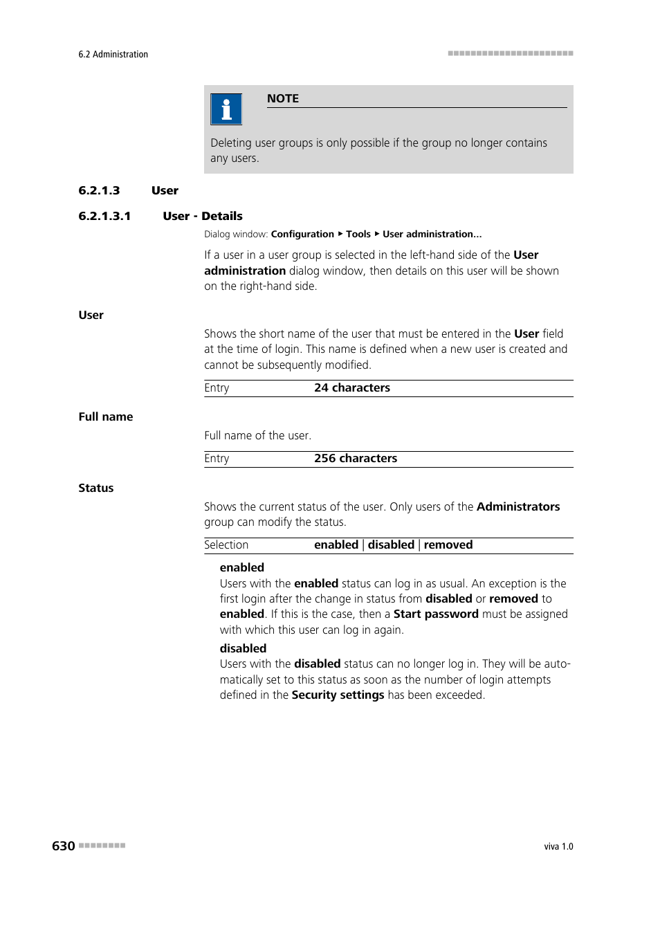 3 user, 1 user - details, Users | Deactivating users, Activating users, Removing users | Metrohm viva 1.0 Manual User Manual | Page 642 / 898