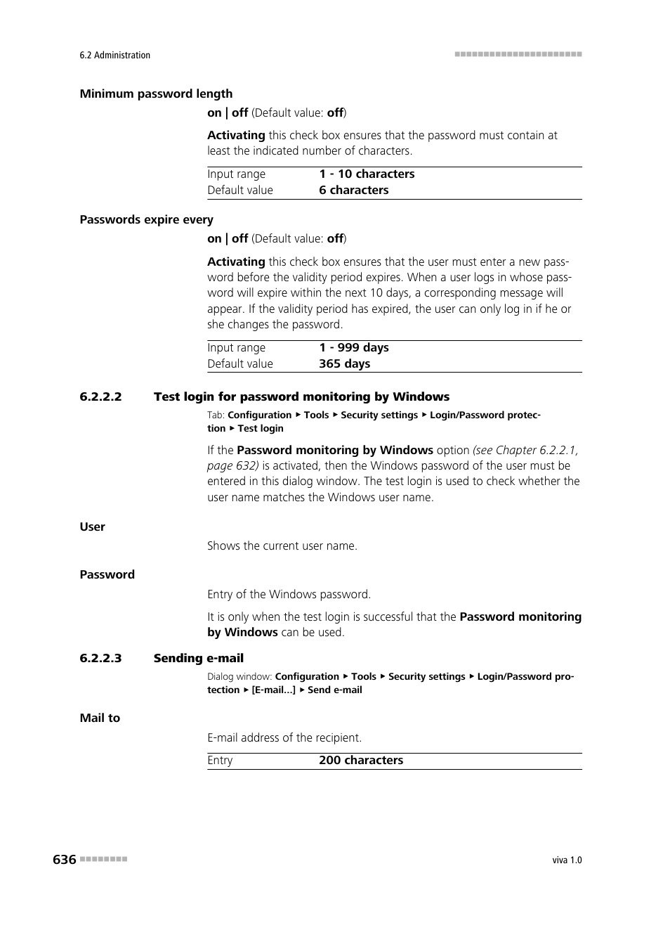 2 test login for password monitoring by windows, 3 sending e-mail | Metrohm viva 1.0 Manual User Manual | Page 648 / 898