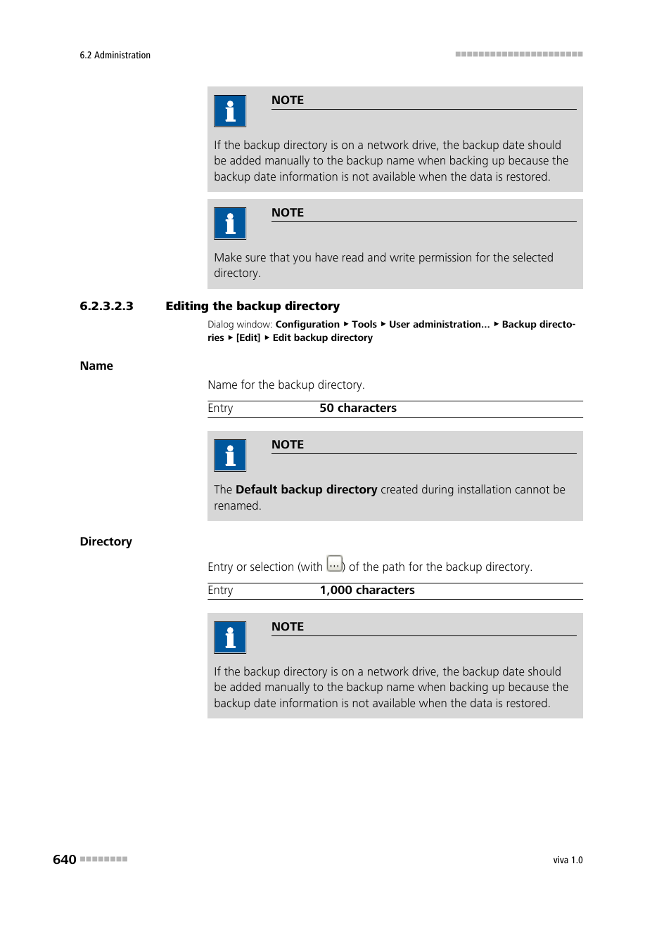 3 editing the backup directory | Metrohm viva 1.0 Manual User Manual | Page 652 / 898