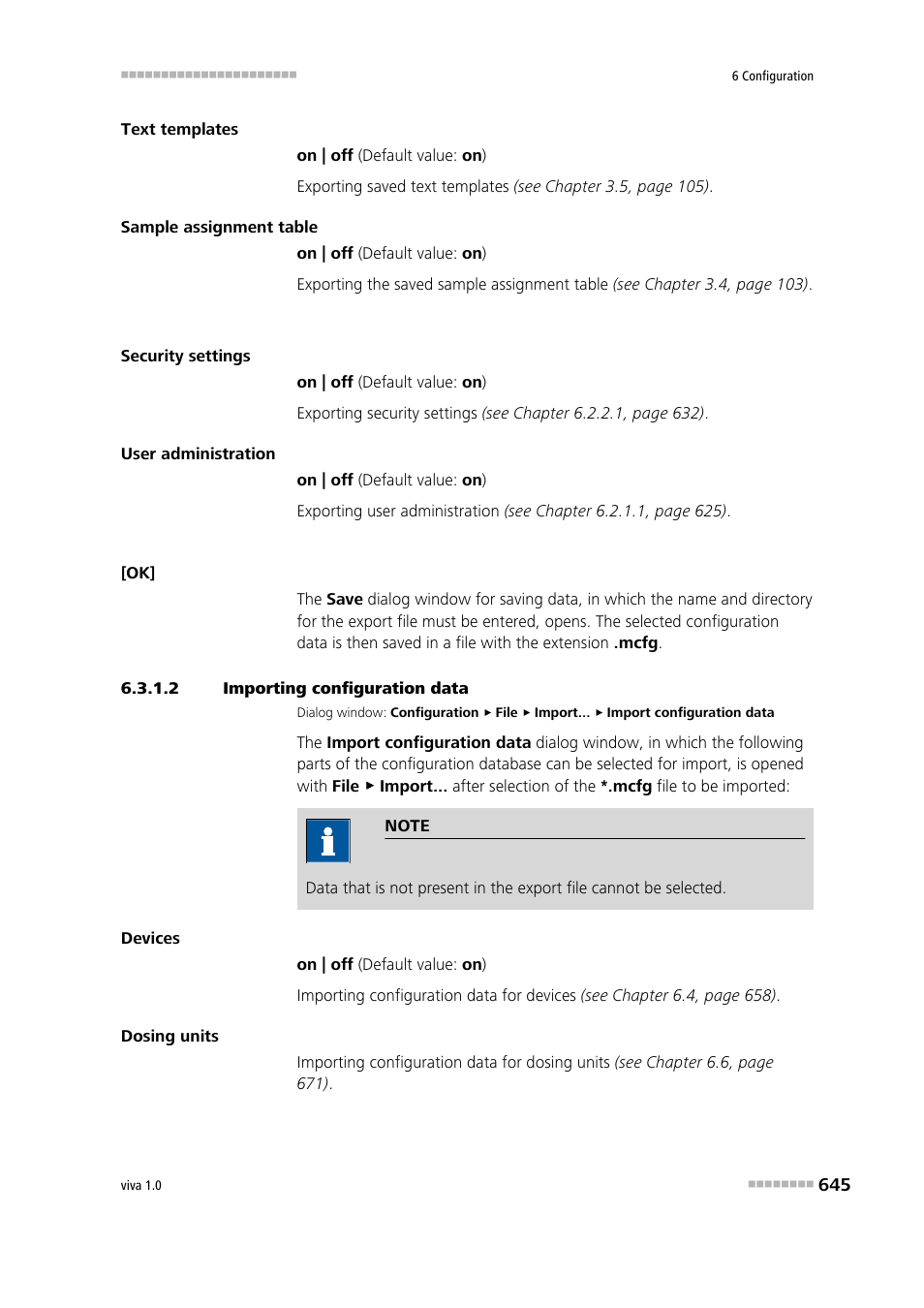 2 importing configuration data, Importing configuration data | Metrohm viva 1.0 Manual User Manual | Page 657 / 898