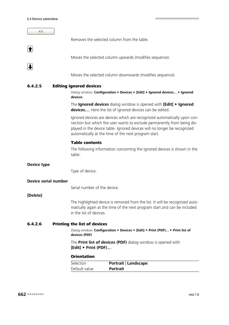 5 editing ignored devices, 6 printing the list of devices | Metrohm viva 1.0 Manual User Manual | Page 674 / 898