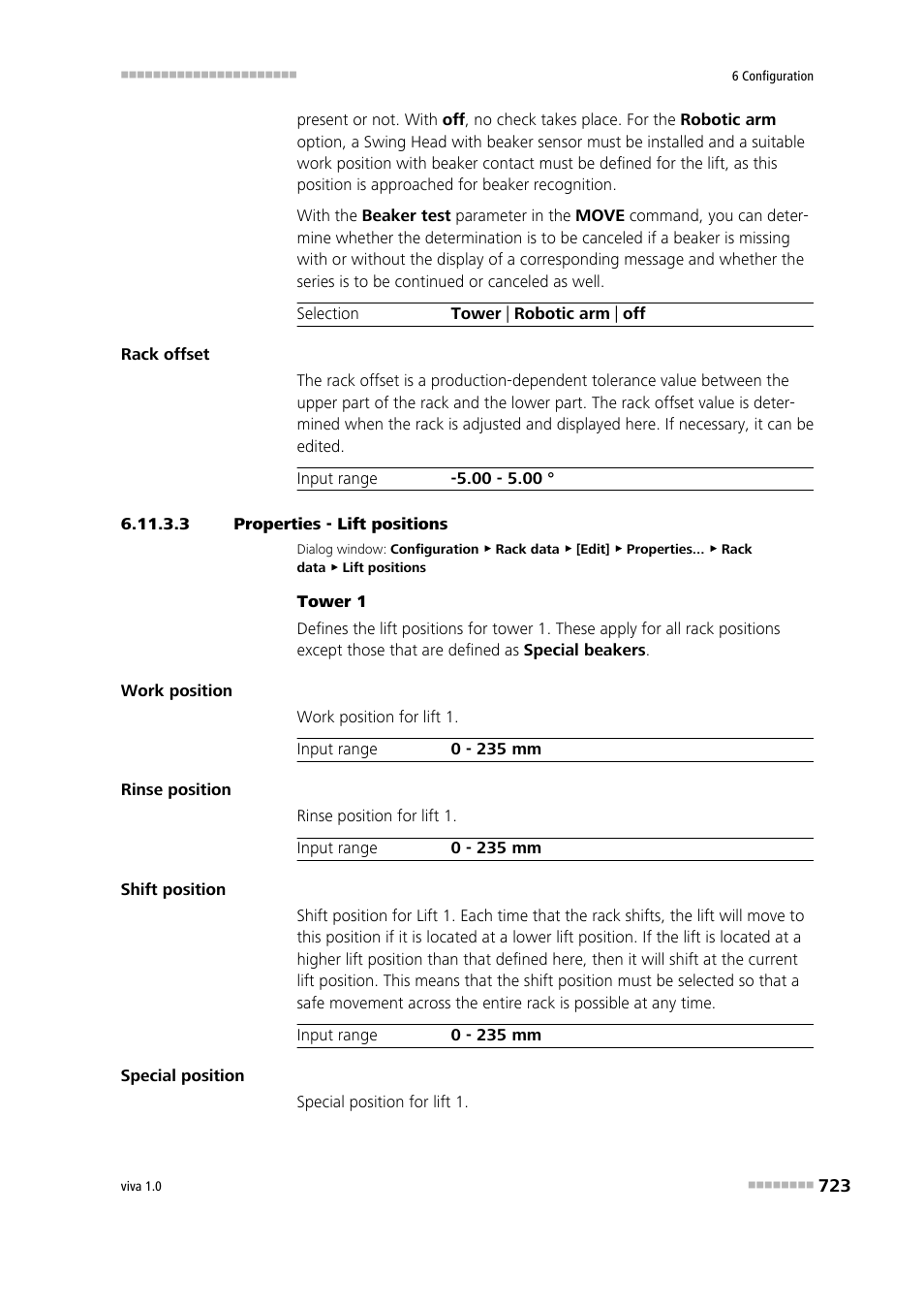 3 properties - lift positions, Lift positions | Metrohm viva 1.0 Manual User Manual | Page 735 / 898