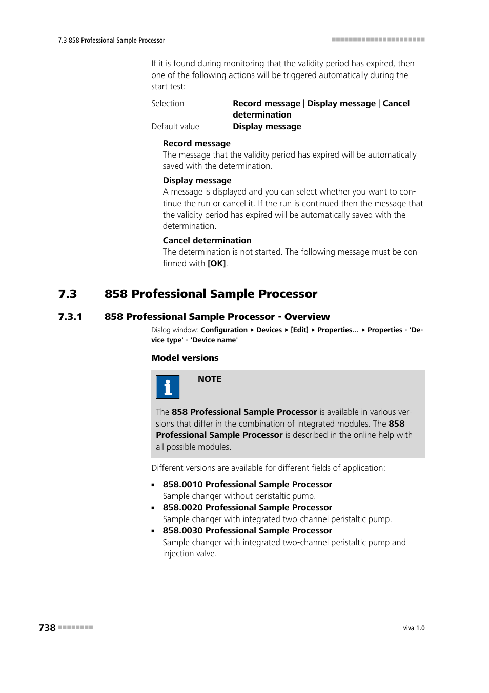 3 858 professional sample processor, 1 858 professional sample processor - overview, 858 professional sample processor | 858 professional sample processor - overview | Metrohm viva 1.0 Manual User Manual | Page 750 / 898