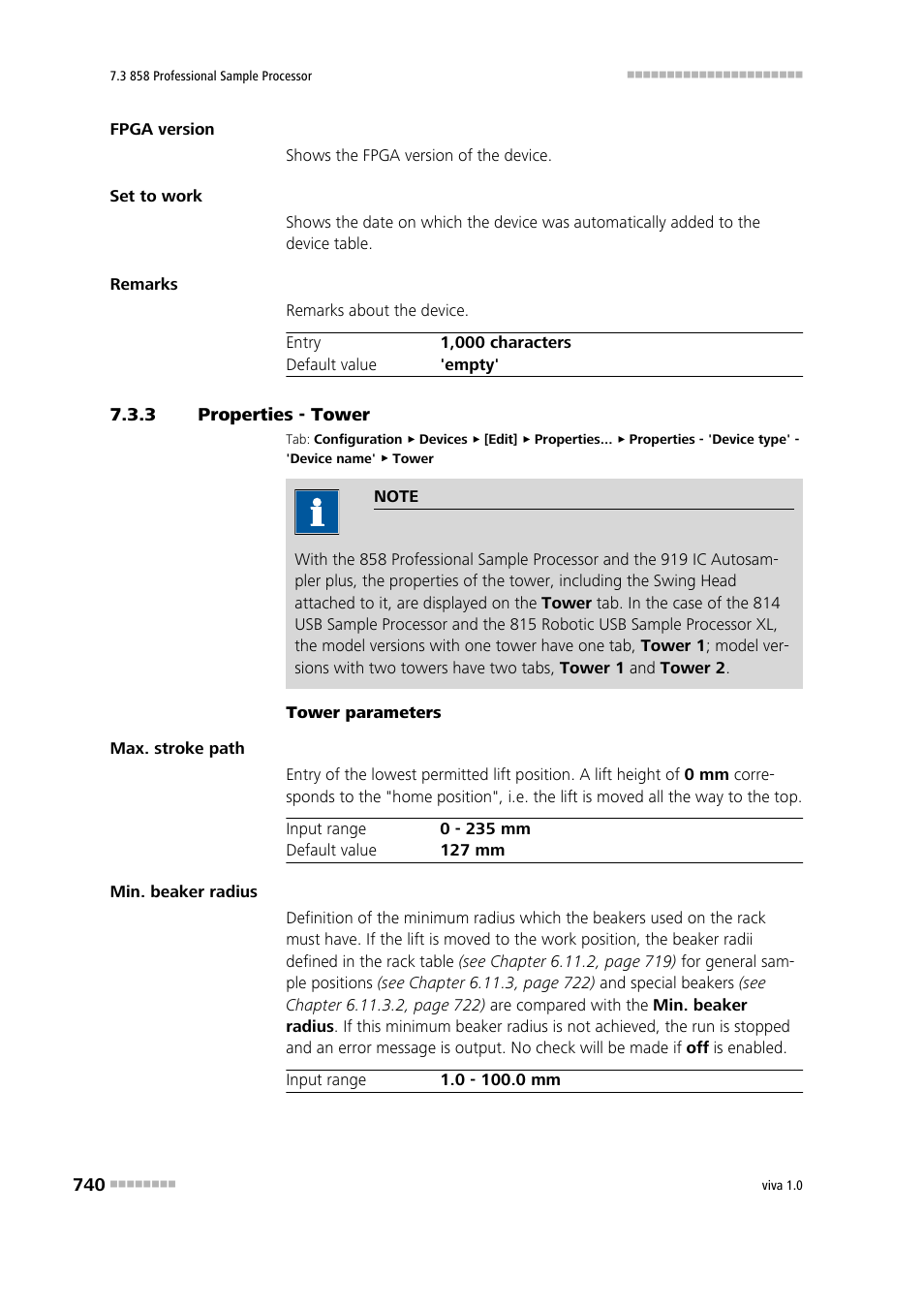 3 properties - tower, Properties - tower, Tower | Metrohm viva 1.0 Manual User Manual | Page 752 / 898