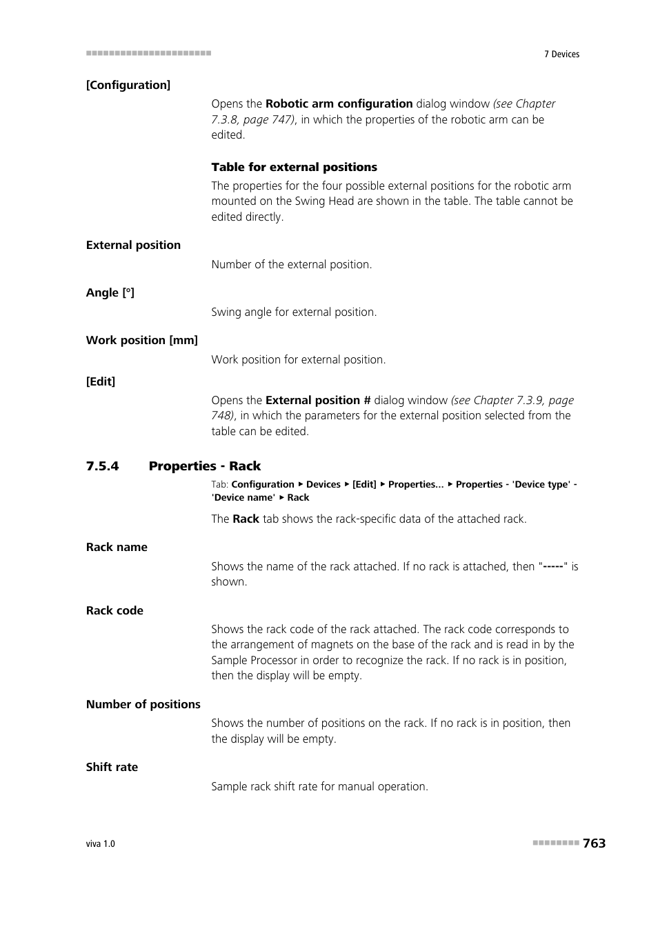 4 properties - rack, Properties - rack | Metrohm viva 1.0 Manual User Manual | Page 775 / 898