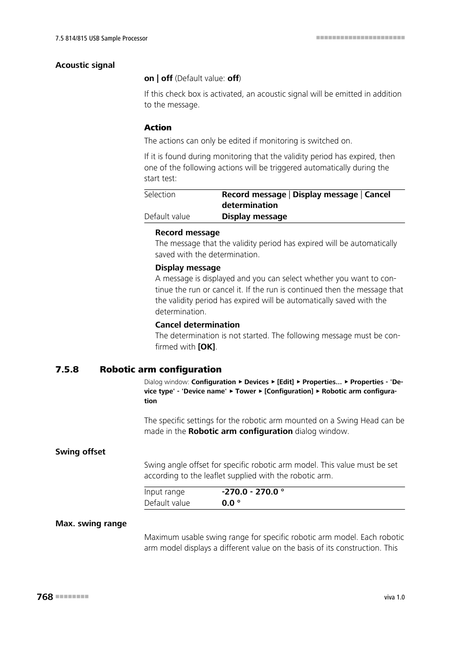 8 robotic arm configuration, Robotic arm configuration | Metrohm viva 1.0 Manual User Manual | Page 780 / 898