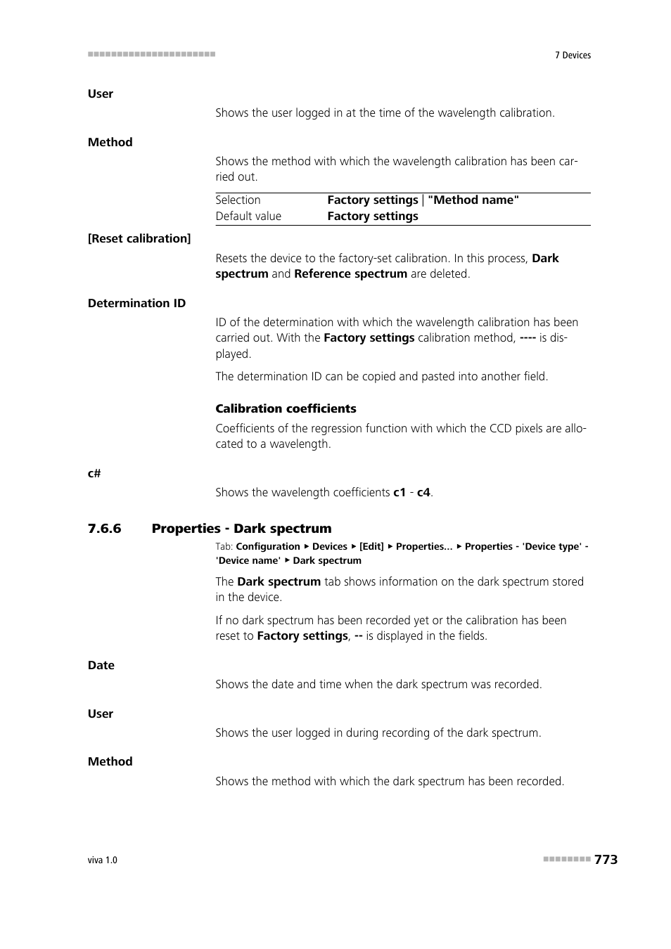 6 properties - dark spectrum, Properties - dark spectrum, Dark spectrum | Metrohm viva 1.0 Manual User Manual | Page 785 / 898