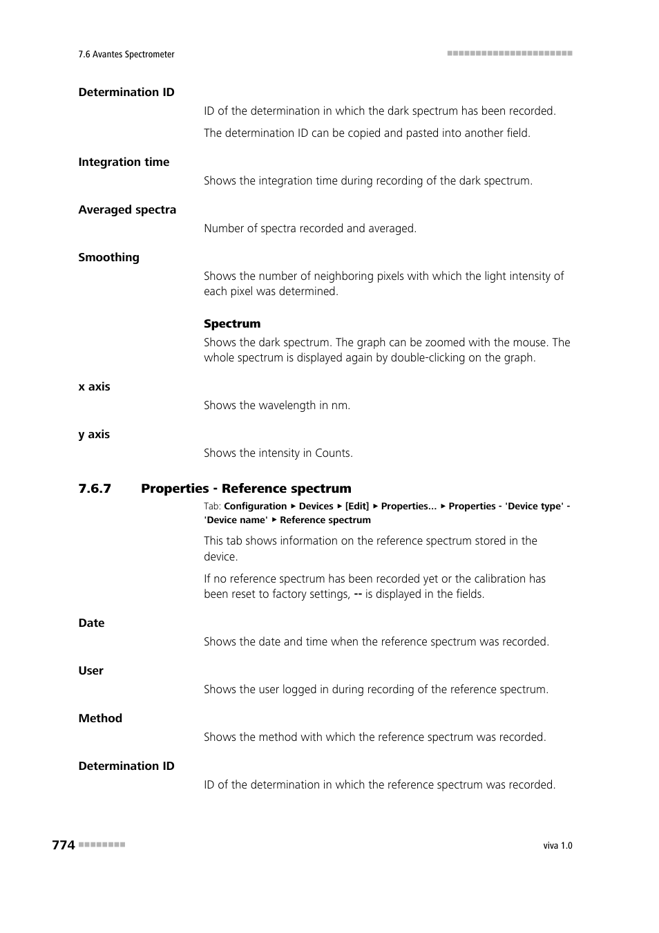 7 properties - reference spectrum, Properties - reference spectrum, Reference spectrum | Metrohm viva 1.0 Manual User Manual | Page 786 / 898