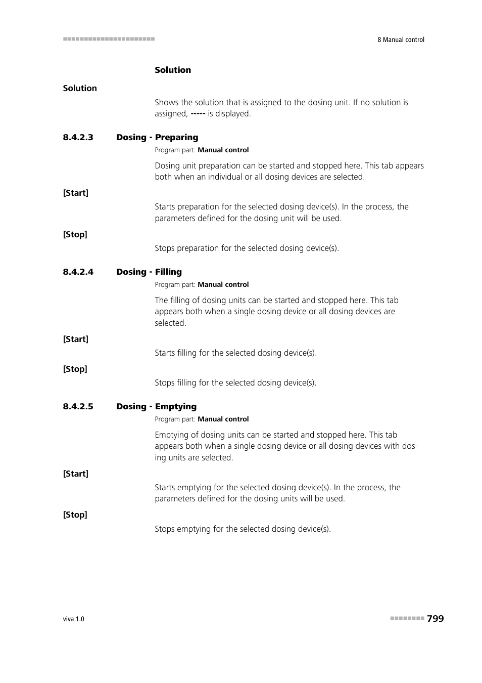 3 dosing - preparing, 4 dosing - filling, 5 dosing - emptying | Preparing, Filling, Emptying | Metrohm viva 1.0 Manual User Manual | Page 811 / 898