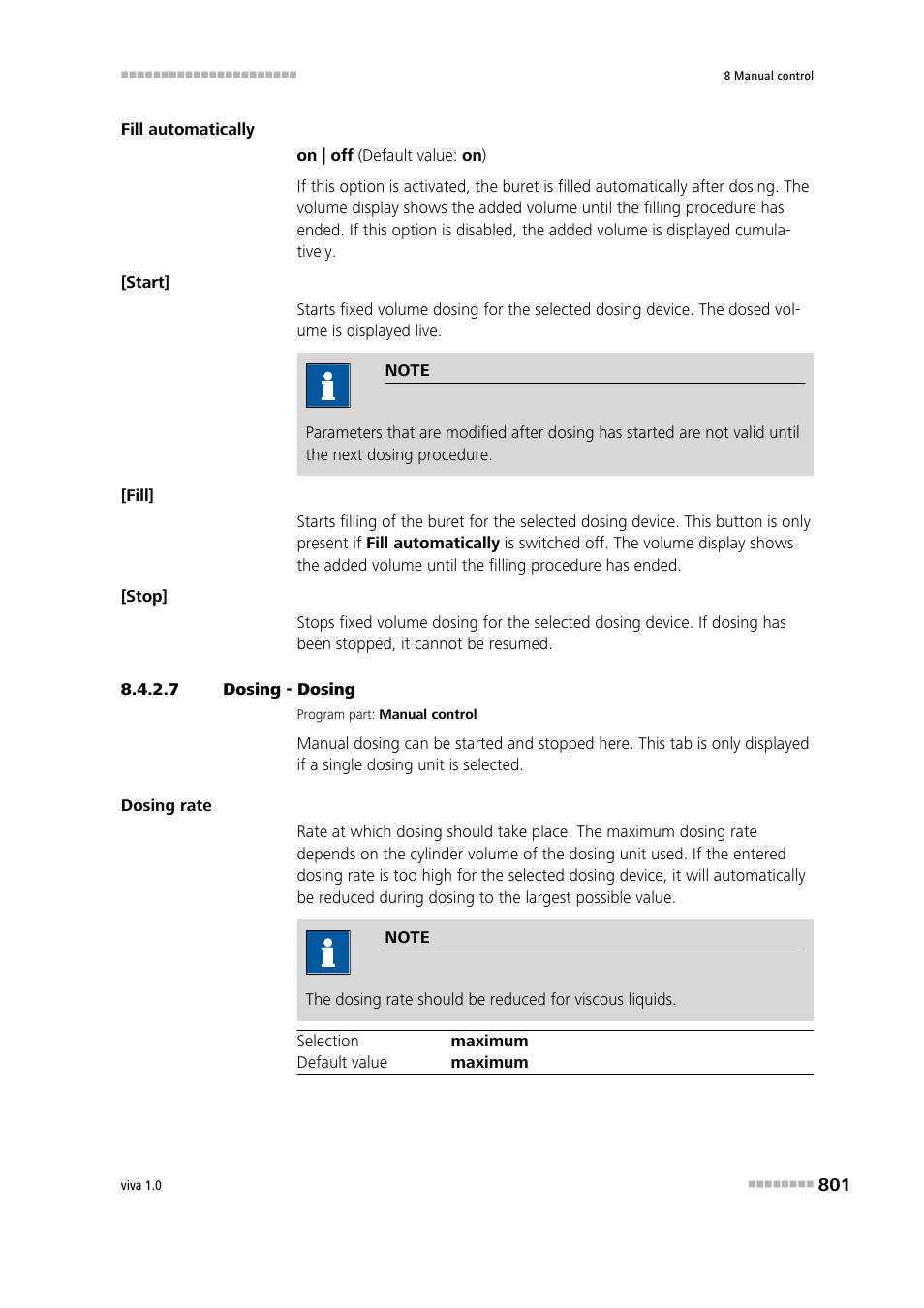 7 dosing - dosing, Dosing | Metrohm viva 1.0 Manual User Manual | Page 813 / 898